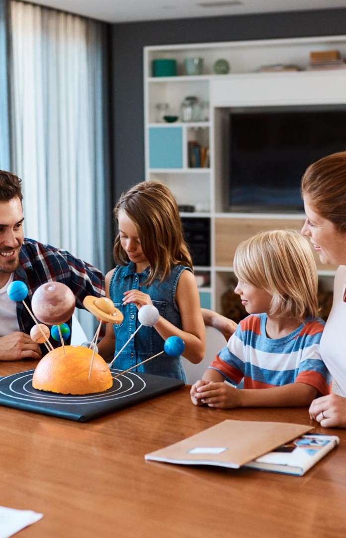 Family cooking together